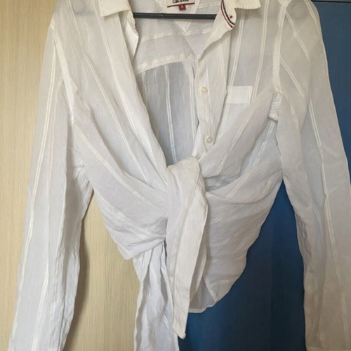 Tommy Hilfiger transparent crop shirt like new, white, size S