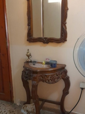 Vintage solid wood entryway set, carved