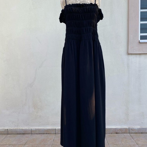 H&M dress with straps and smocking new, black, size XL-XXL