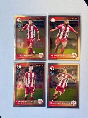 Topps Merlin Olympiacos κάρτες Kostoulas, Mouzakitis, El Kaabi, Hezze καινούργιες