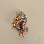 Swarovski dragon brooch, vintage collectible jewelry