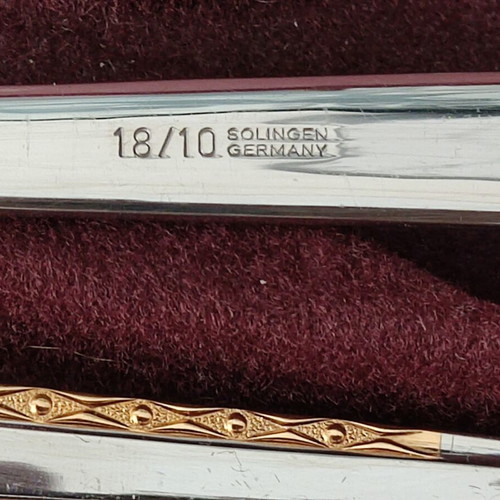Solingen cutlery set 68 pieces stainless steel 18/10 gold details with luxury case