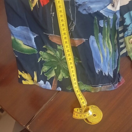 Vintage 80s Hawaiian style oversized shirt like new, blue multicolor