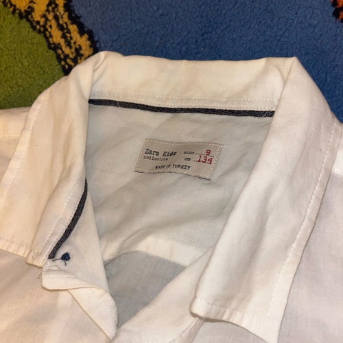 Zara kids shirt new for 9 years old, white and turquoise, size 134 cm