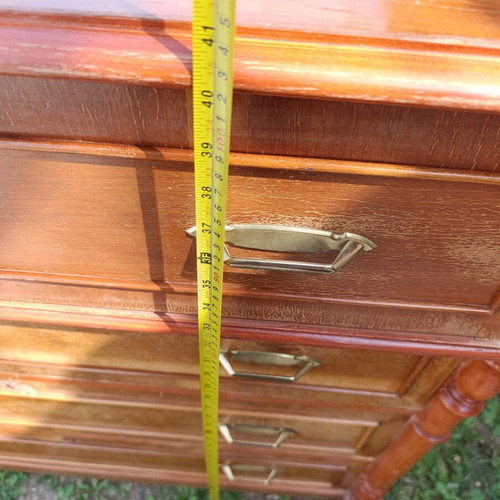 Vintage wooden dresser with 4 drawers used, 1970s