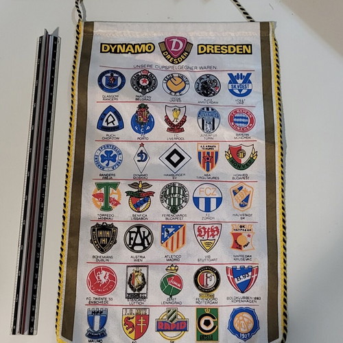 Dynamo Dresden pennant used, authentic, 1980s/90s