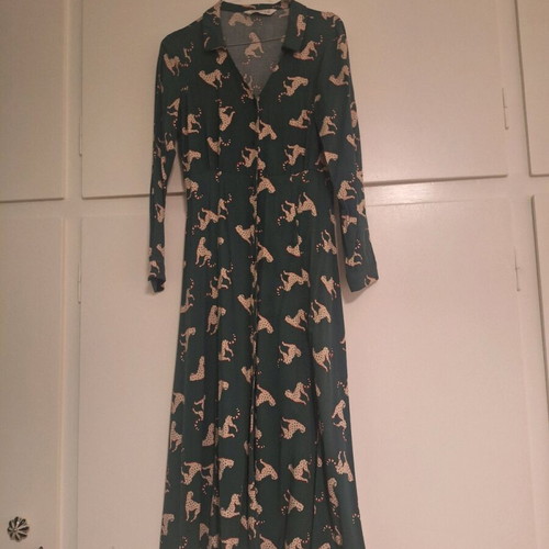 Compania Fantastica dress dark green with buttons like new, size S