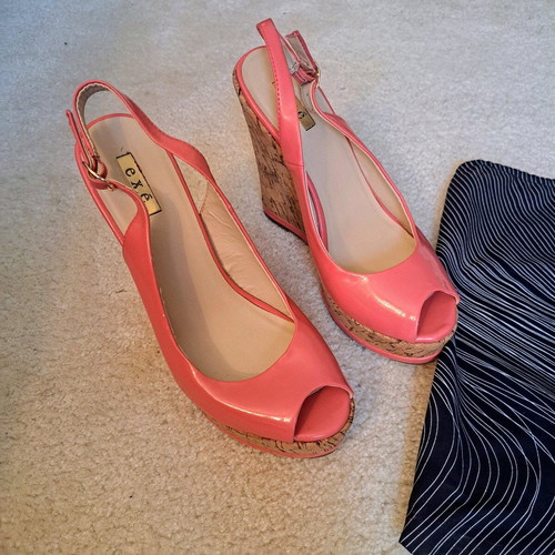 Exe coral platform shoes with cork like new, size 39