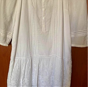 Λευκό κοντό φόρεμα, μέγεθος 38 με 3/4 μανίκι