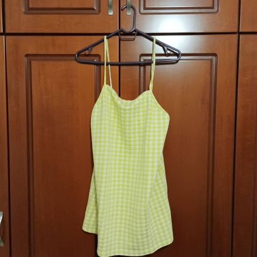 Zara summer checkered dress with straps like new, yellow and white