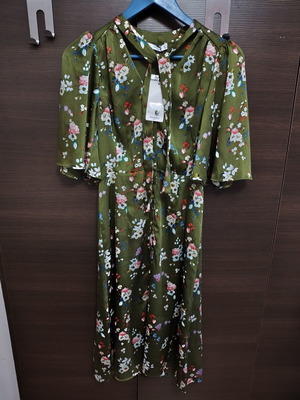 Mango floral dress, small, green