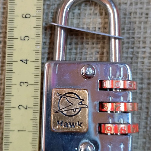 Hawk Comlock 4cm with 3-digit combination like new, vintage