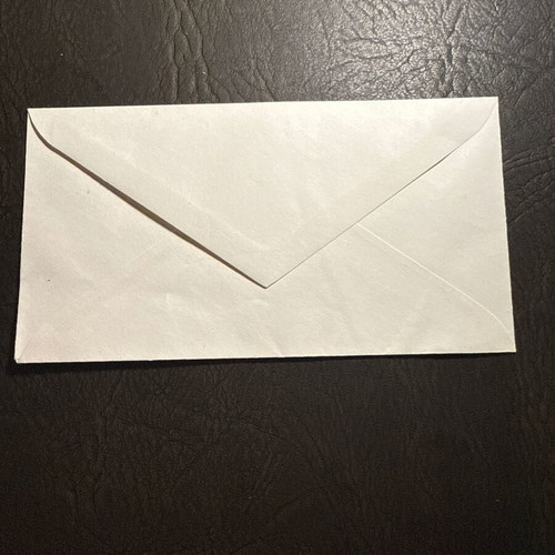 Classic white paper envelope new, triangular flap