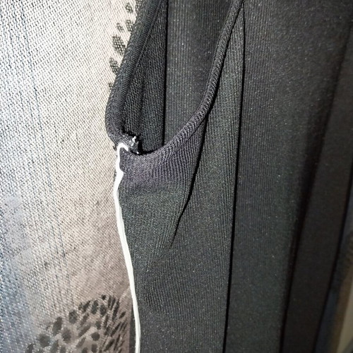 Fitted dress black with white stripes like new, size S
