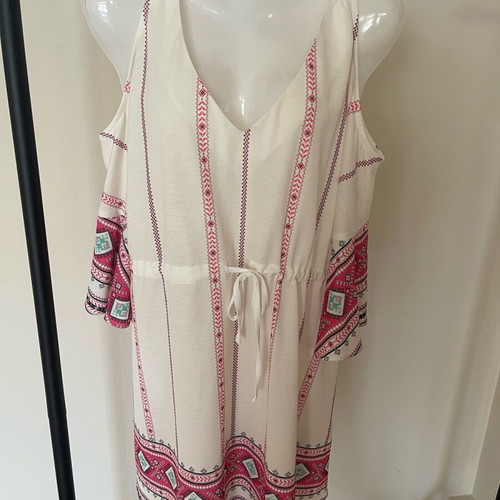 Matis Fashion dress size M like new with bare shoulders white and beige