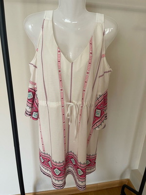 Matis Fashion dress size M like new with bare shoulders white and beige
