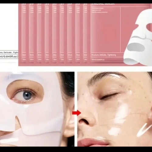 Collagen Facial Mask set with gift gold acrylic drop earrings new