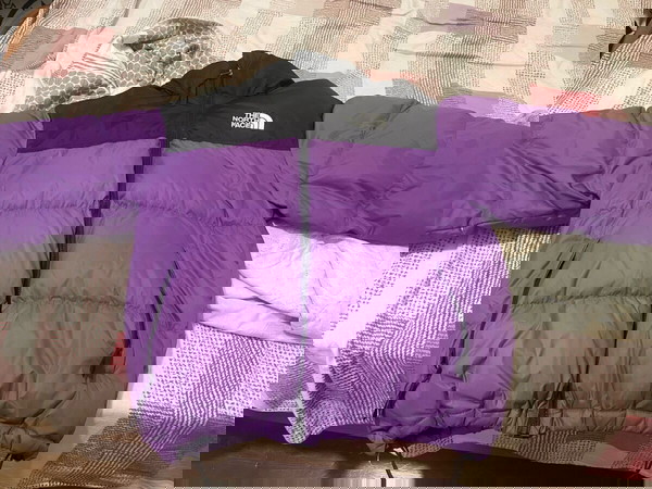 north face puffer purple