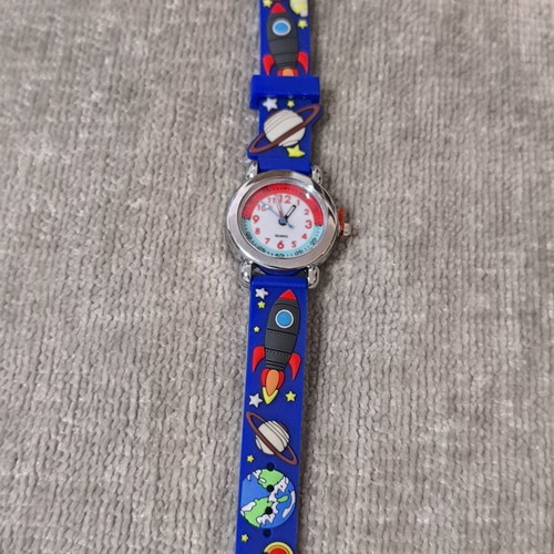 Rocket Space Watch quartz with blue silicone strap, new