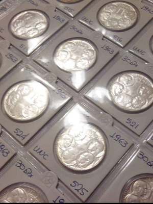 30 Drachma Silver Coins 1963 Used