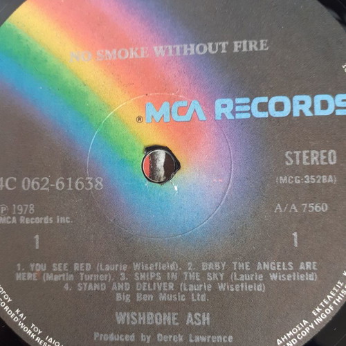 Wishbone Ash No Smoke Without Fire LP used, rock vinyl