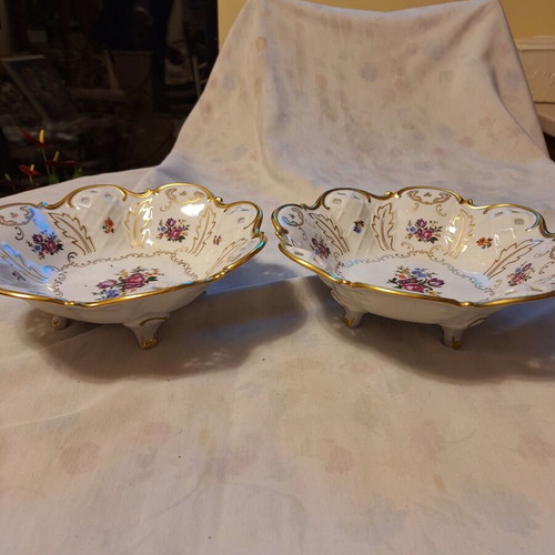 Porcelain plates set from Germany like new, hand-painted with 24k gold