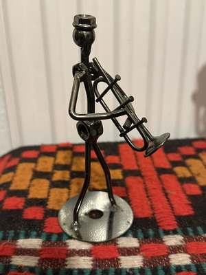 Vintage Trumpet Figure band with metal nuts and bolts, like new, 13cm