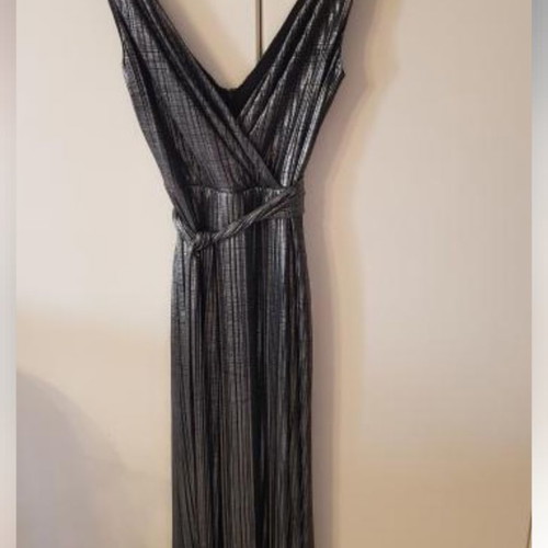 Metallic dress with rhinestones used, size S, black
