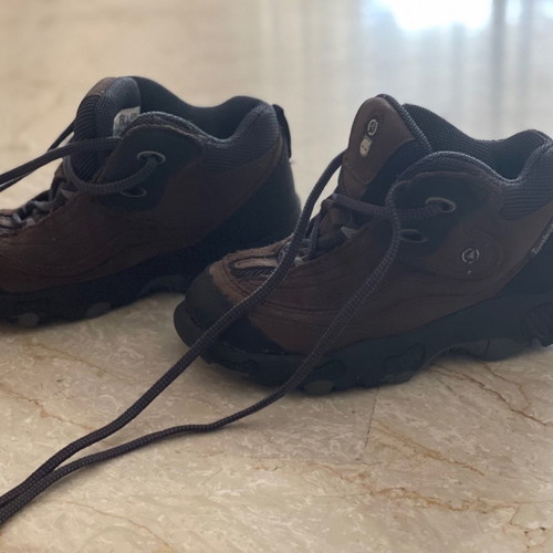 Timberland kids hiking shoes used, brown, size 27-28