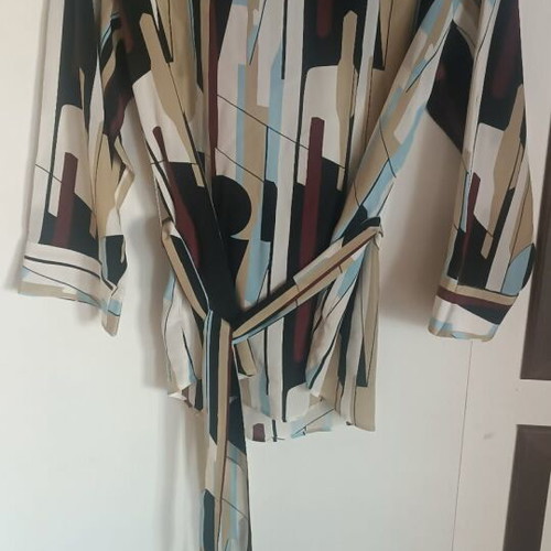 Stefanel silk set with skirt and blouse, colorful