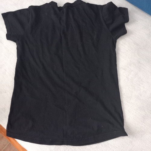 Women's short-sleeve black cotton blouse medium like new