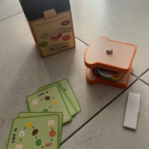 Montessori wooden toast sandwich set new for sorting and stacking
