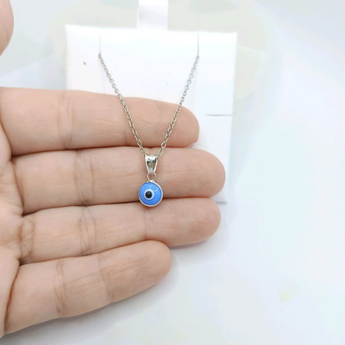 Necklace chain with silver 925 evil eye new, turquoise