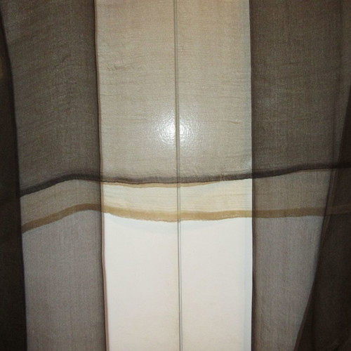 Silk women's scarf abiye style, new, beige and black with blue