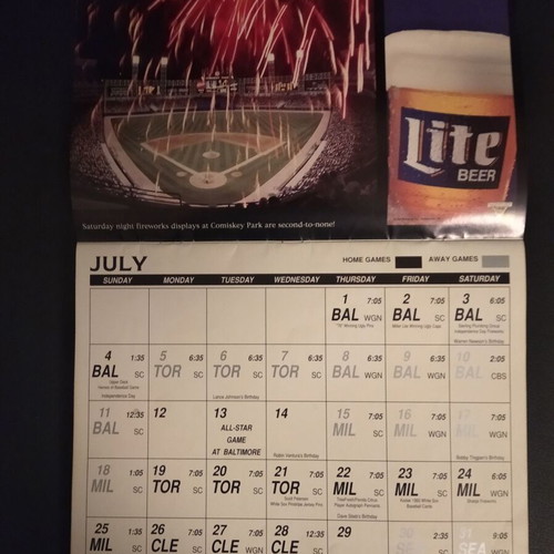 Chicago White Sox 1993 calendar used