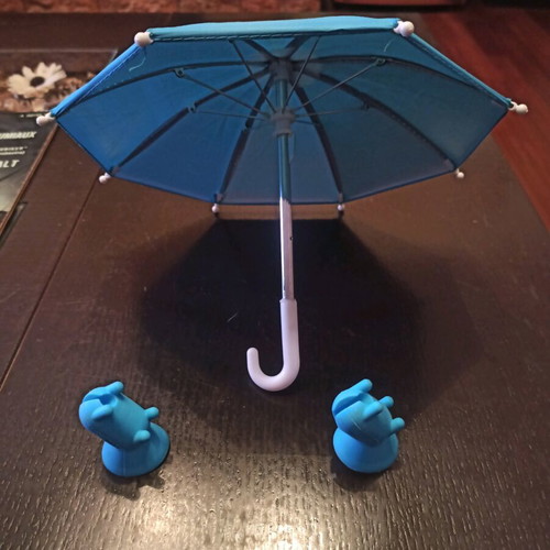 Mini umbrella for mobile phone used with two car mounts