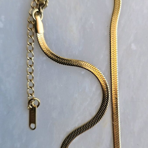 Steel snake necklace S.steel gold color