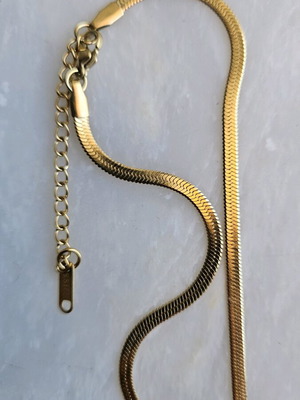 Steel snake necklace S.steel gold color