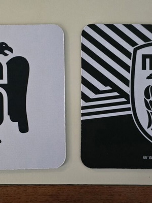 Mouse pads ΠΑΟΚ καινούρια, σετ 2 με επετειακά εμβλήματα