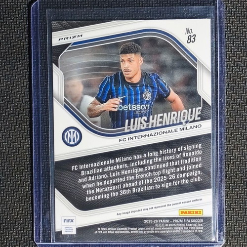 Luis Henrique Panini Prizm FIFA 2025-26 FC Internazionale Milano Silver Prizm card new