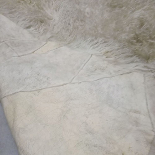 Flokati rug with leather backing new
