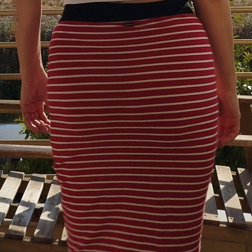 Midi striped skirt Toi & Moi like new, size S, red and white