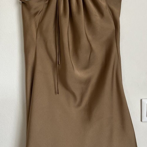 Satin cocktail dress like new, size S, brown