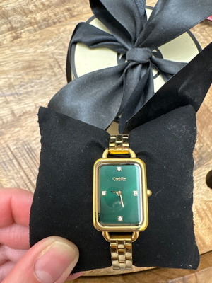 Oxette γυναικείο ρολόι χρυσό με πράσινο σαν καινούργιο