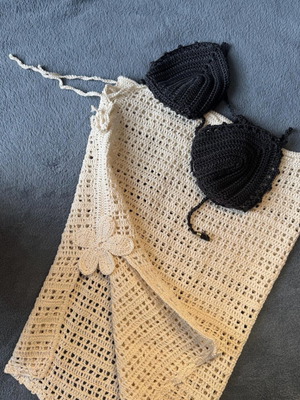 Handmade crochet pareo new, ideal beachwear with yarn