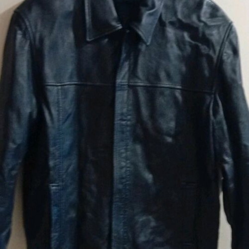 Men's leather jacket size L like new, black