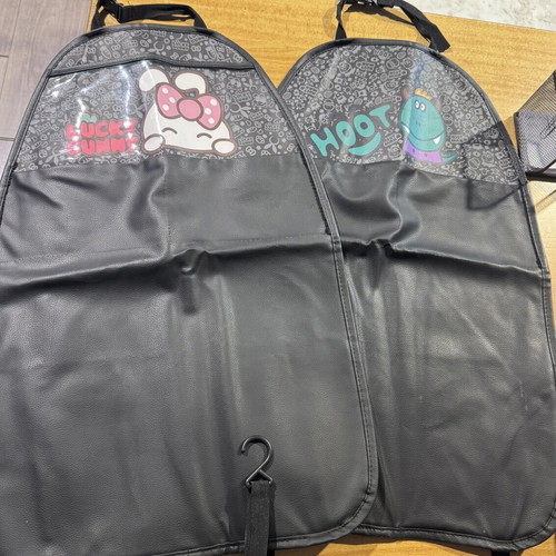 Backrest protectors for driver and passenger seats used with 2 sunshades