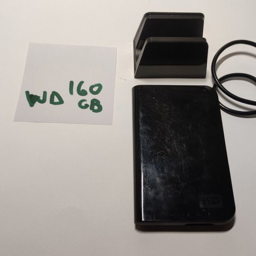 Western Digital 160 GB hard drive used with cable and stand