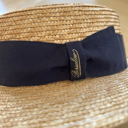 Borsalino Straw Boater Hat New, Handmade Italy Riviera Style