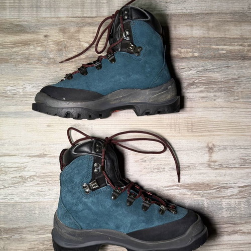Salomon Super Mountain hiking boots, blue suede leather, US 5.5 EU 36 2/3